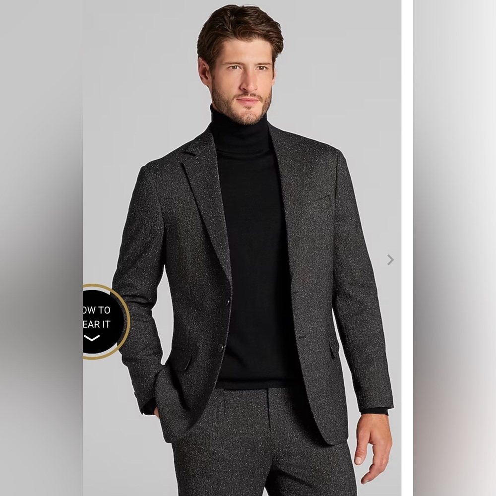 NWT Express Charcoal tweed Blazer for Men suit jacket slim fit